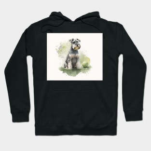 Miniature Schnauzer Watercolour Painting Hoodie